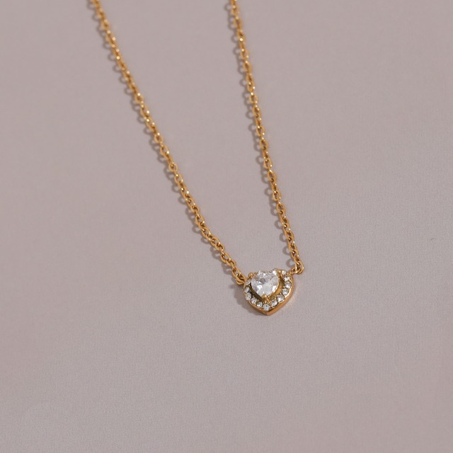 316L Zirconia Small Heart Necklace