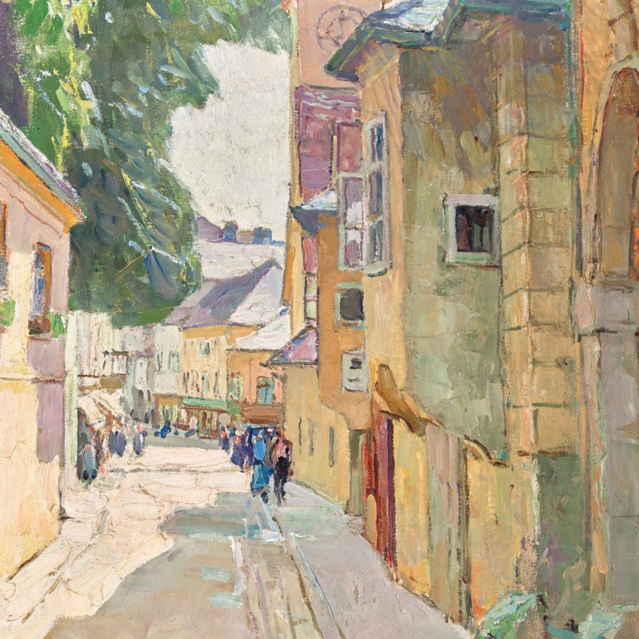 [額縁付き] The Dr. Seipel Street in Moedling カール・モル アートポスター 223×223mm 天然木 ポスターフレーム 木製 絵画 名画 日本製 APFS115 - 8
