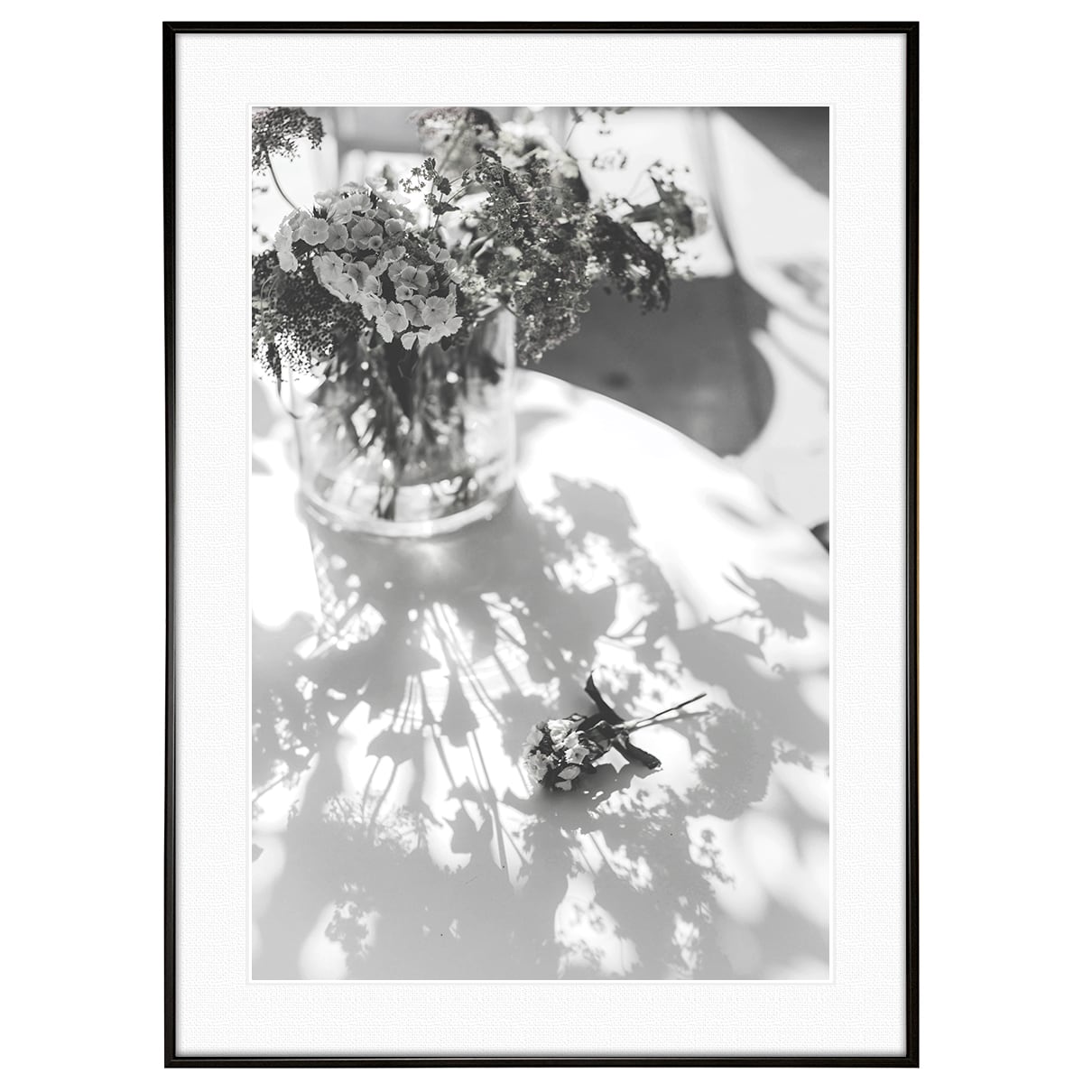 花写真 花の白黒写真 インテリア モノクロアートポスター額装 AS3263