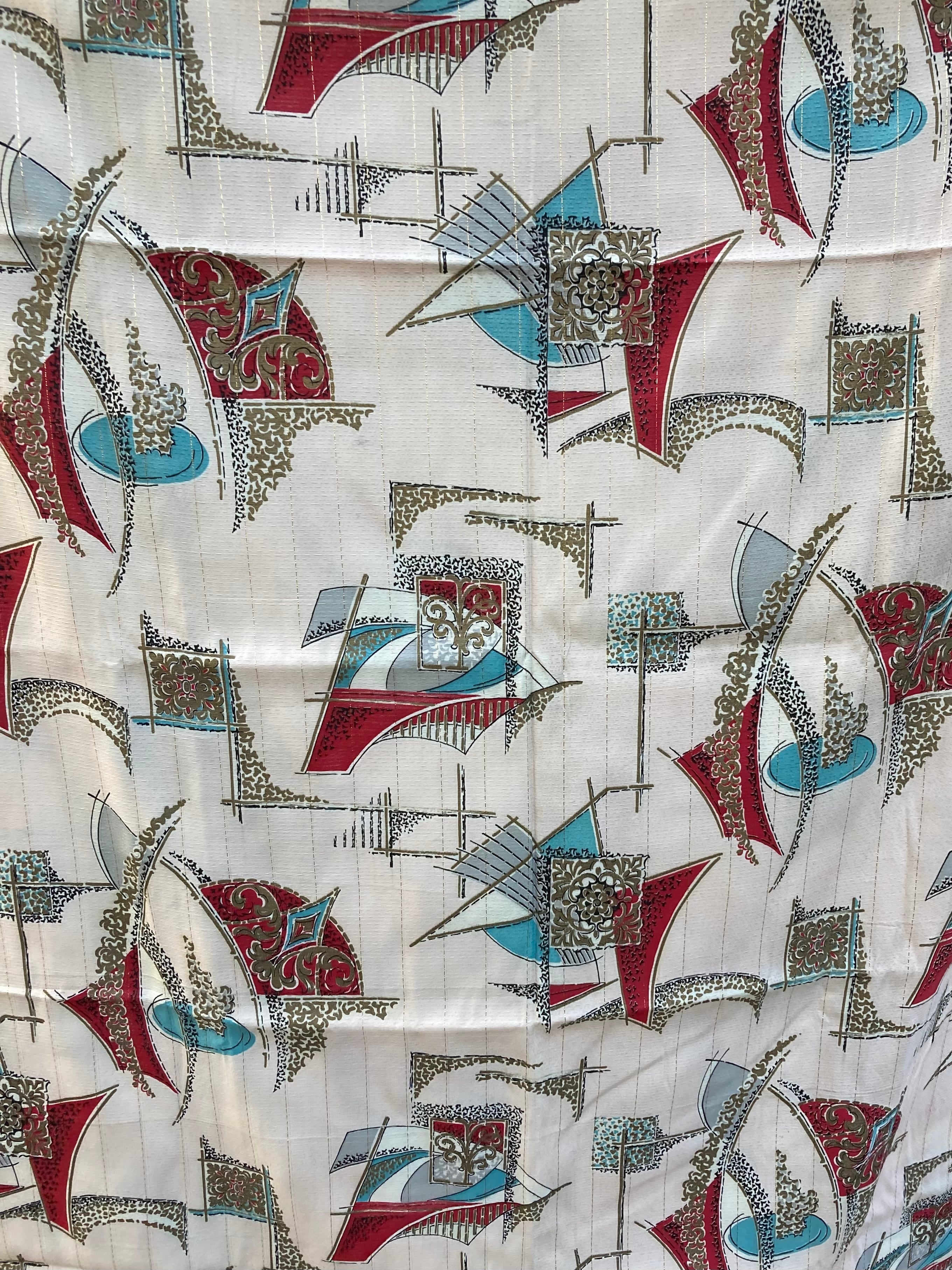 50s VINTAGE ATOMIC FABRIC (beady antiques)