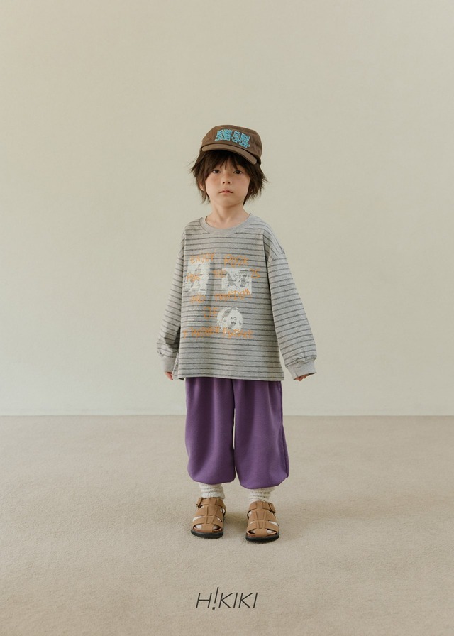 【取寄】hikiki｜rock stripe tee｜ロックストライプTシャツ｜5-17｜kids&jr｜26 autumn