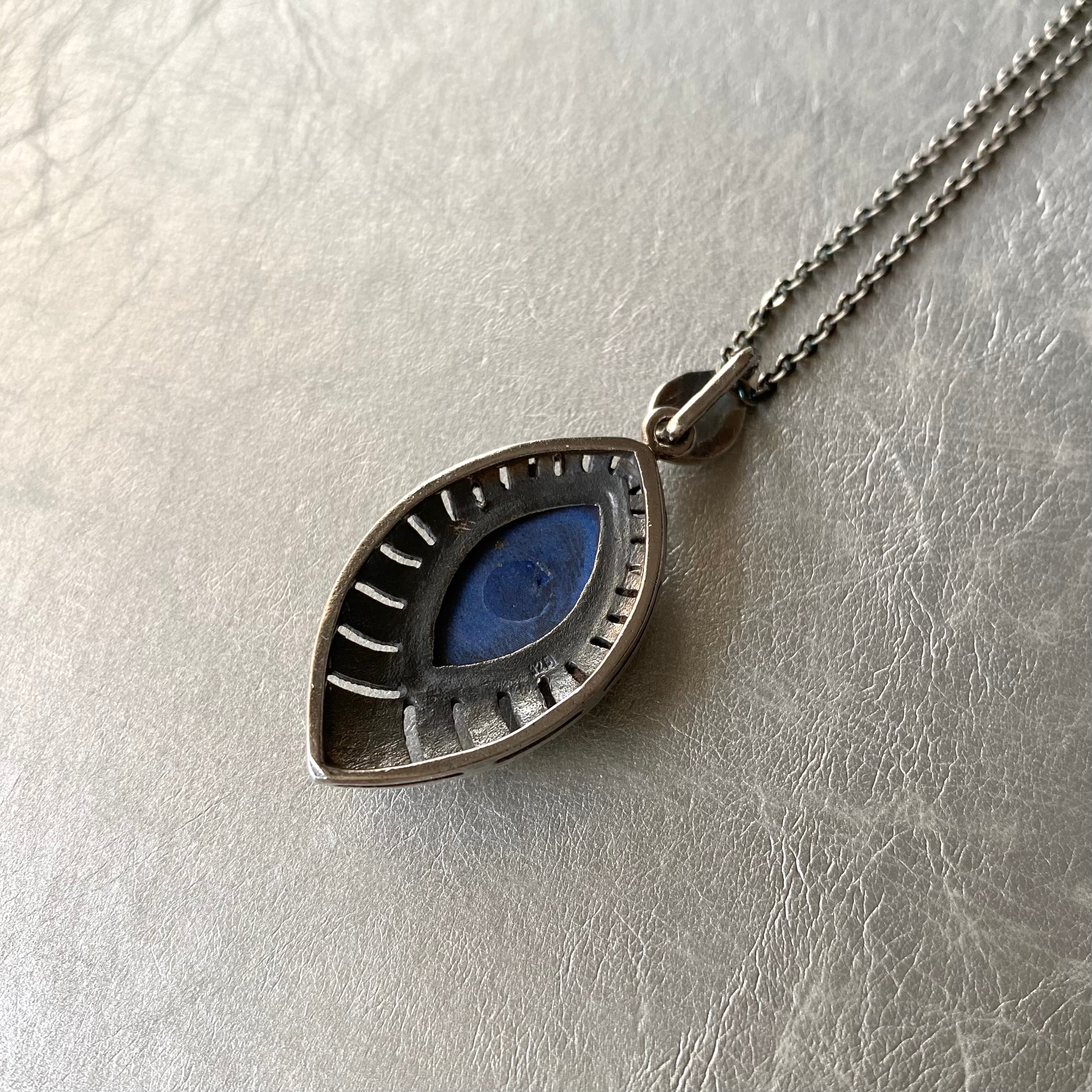 Vintage 70〜80s USA silver 925 lapis lazuli marcasite × classical