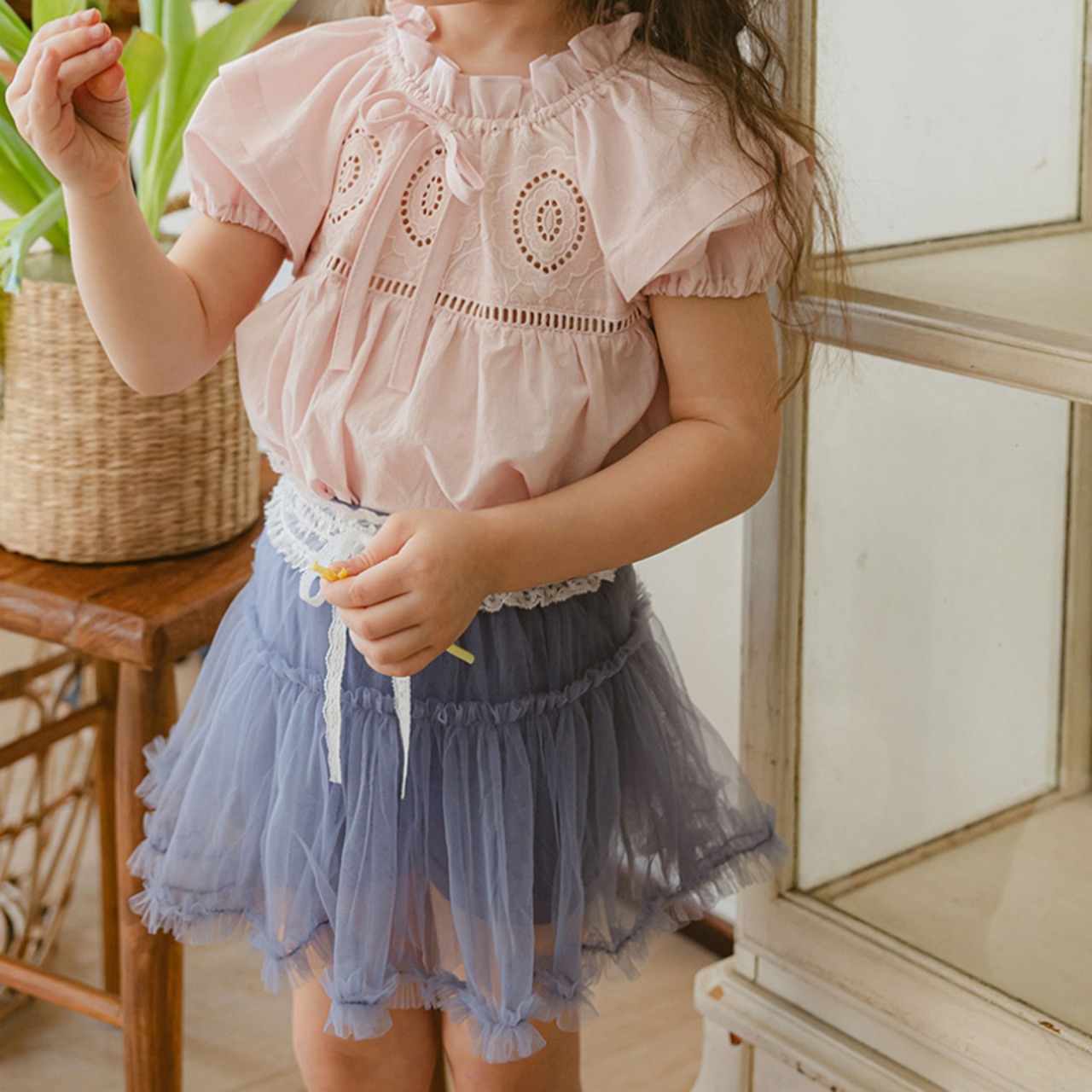 夏メッシュレギンス付きスカート