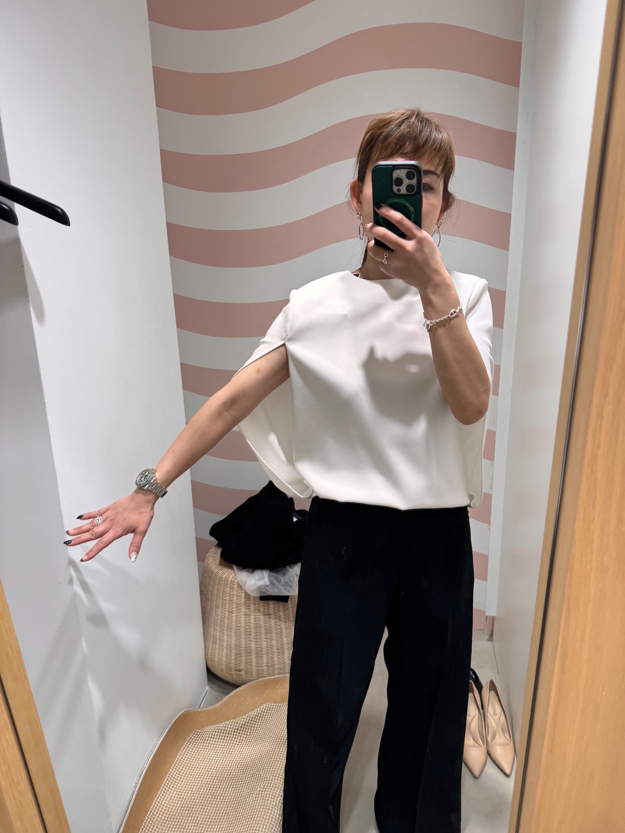 BORDERS at BALCOMY CAPE BLOUSE 3色展開　ボーダーズアットバルコニー　ケープブラウス
