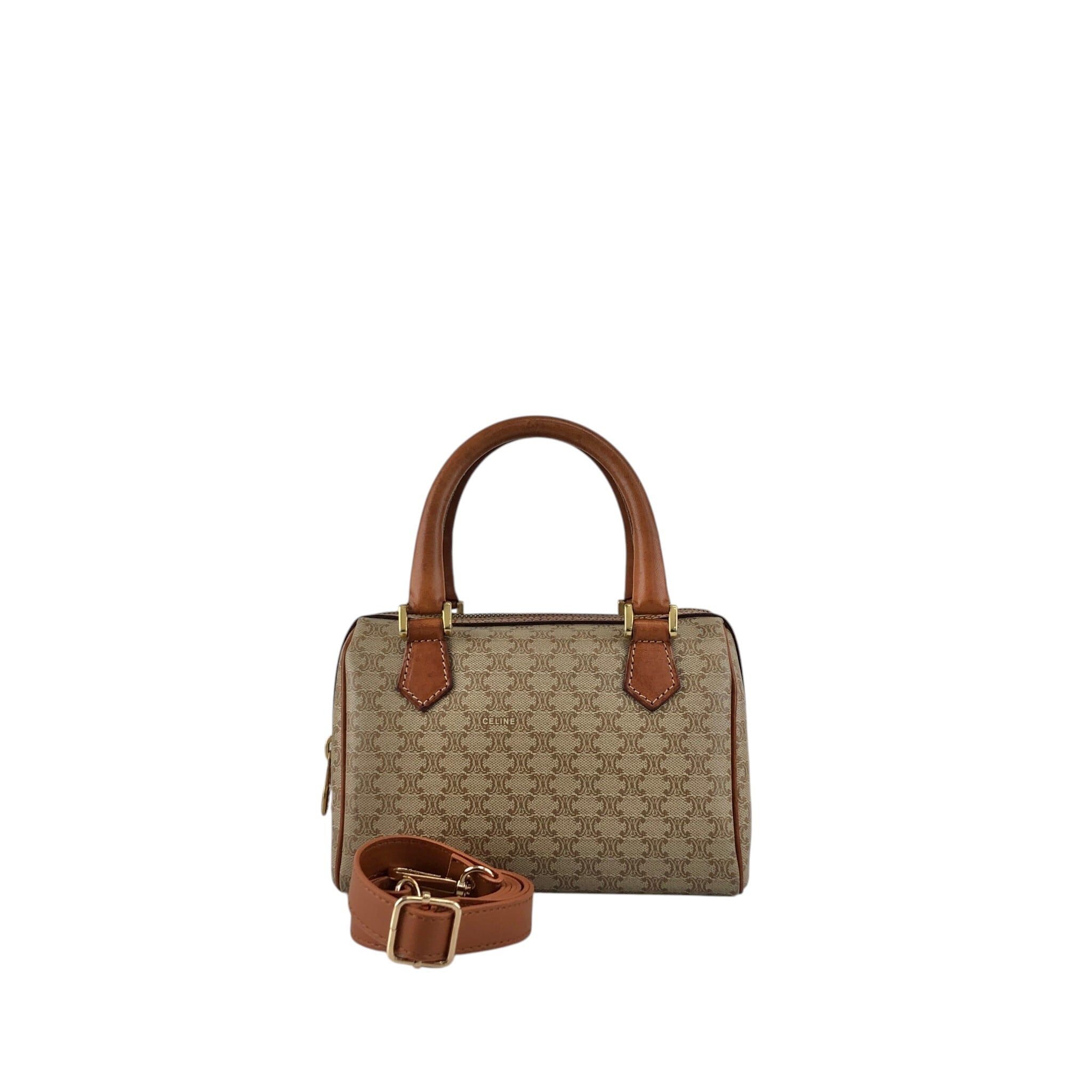 CELINE セリーヌ マカダム ショルダーバッグ ベージュ PVC 2WAY