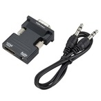iFormosa HDMI to VGA アダプター 音声出力機能付 3.5mm音声ケーブル付 黒 IF-H2V-BK