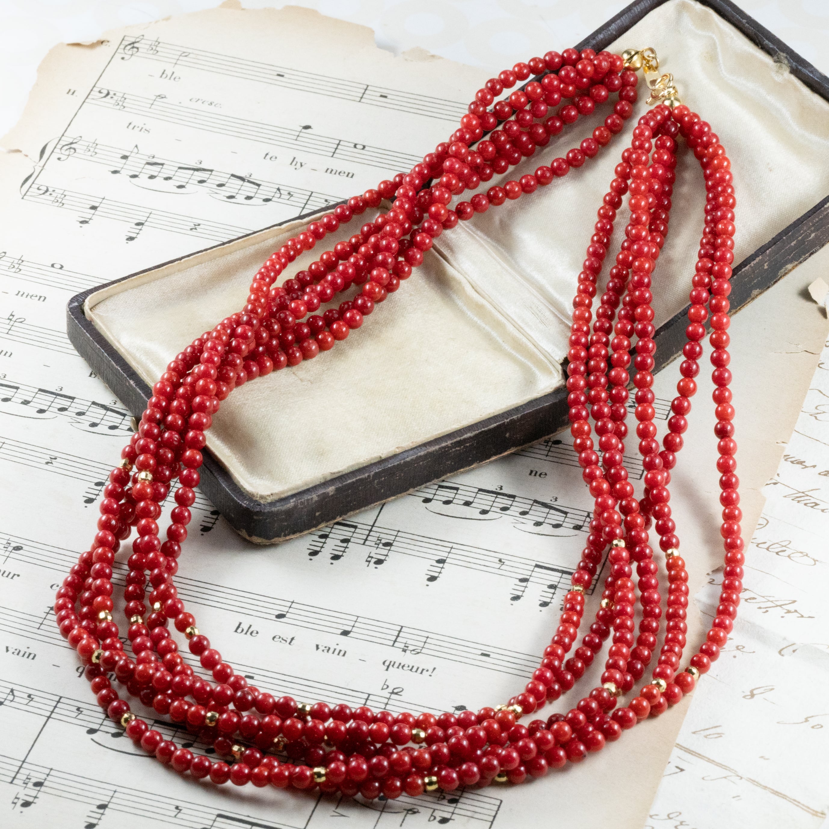 珊瑚 | アンティークジュエリー デイジーリング ☆DaisyRing☆