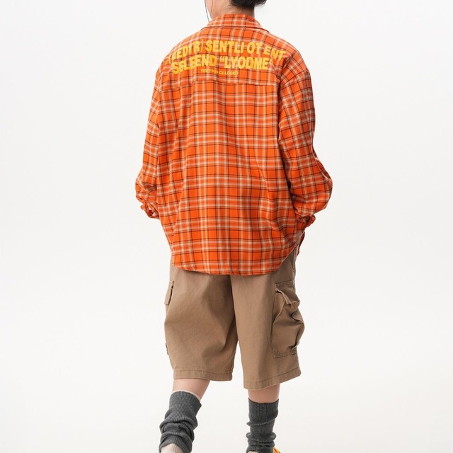 バックロゴビビットチェックシャツ   R00969