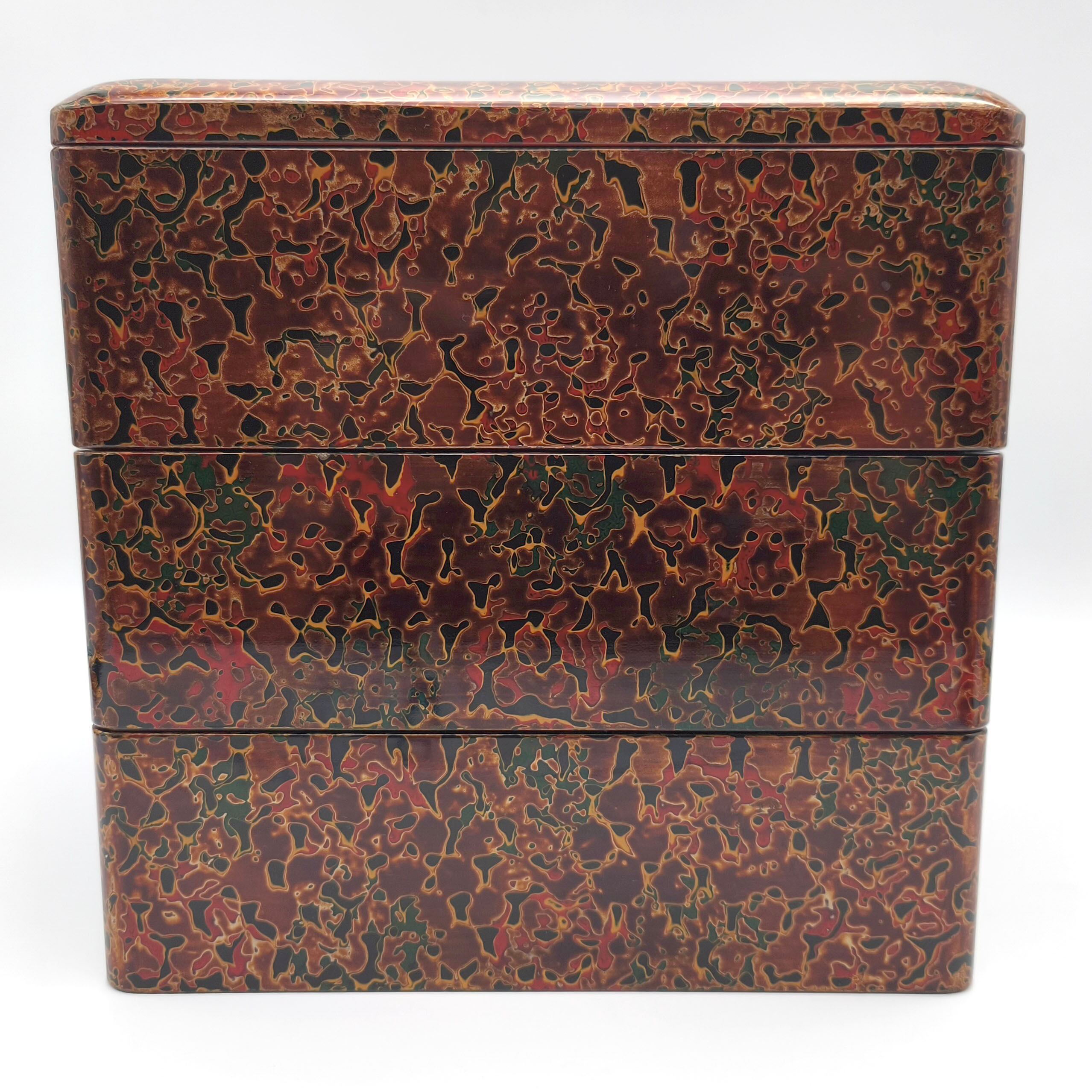 津軽塗（唐塗）バカ塗り・重箱・三段重・漆器・伝統工芸・No.250917-26
