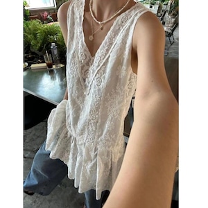 Vintage Lace Layered Tunic*S-356