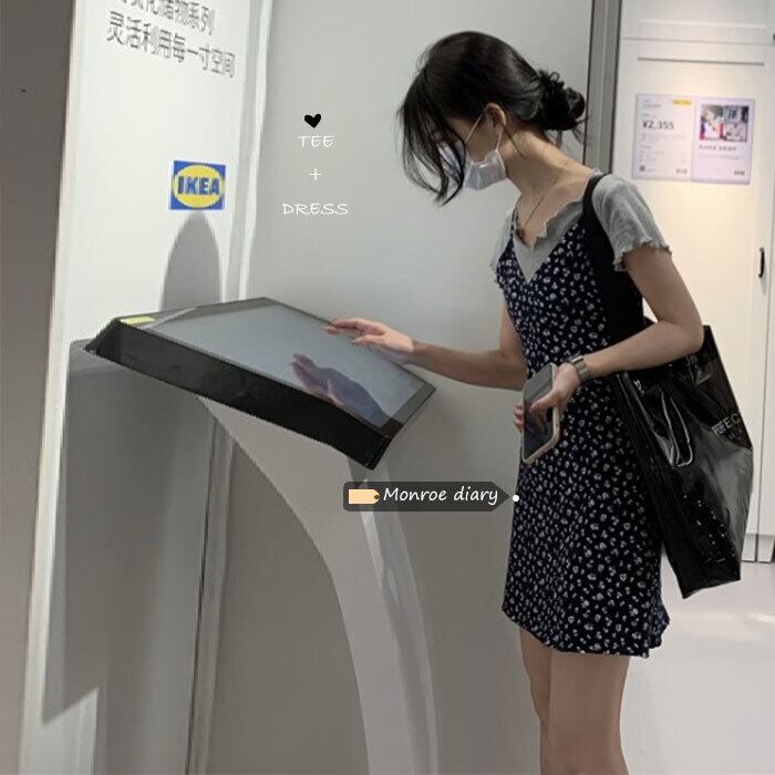 フローラルドレス ウェストショートスカート Aラインサマー 大人ガーリー スウィート キュート カジュアル 夏物 花柄 モンロー36707740876