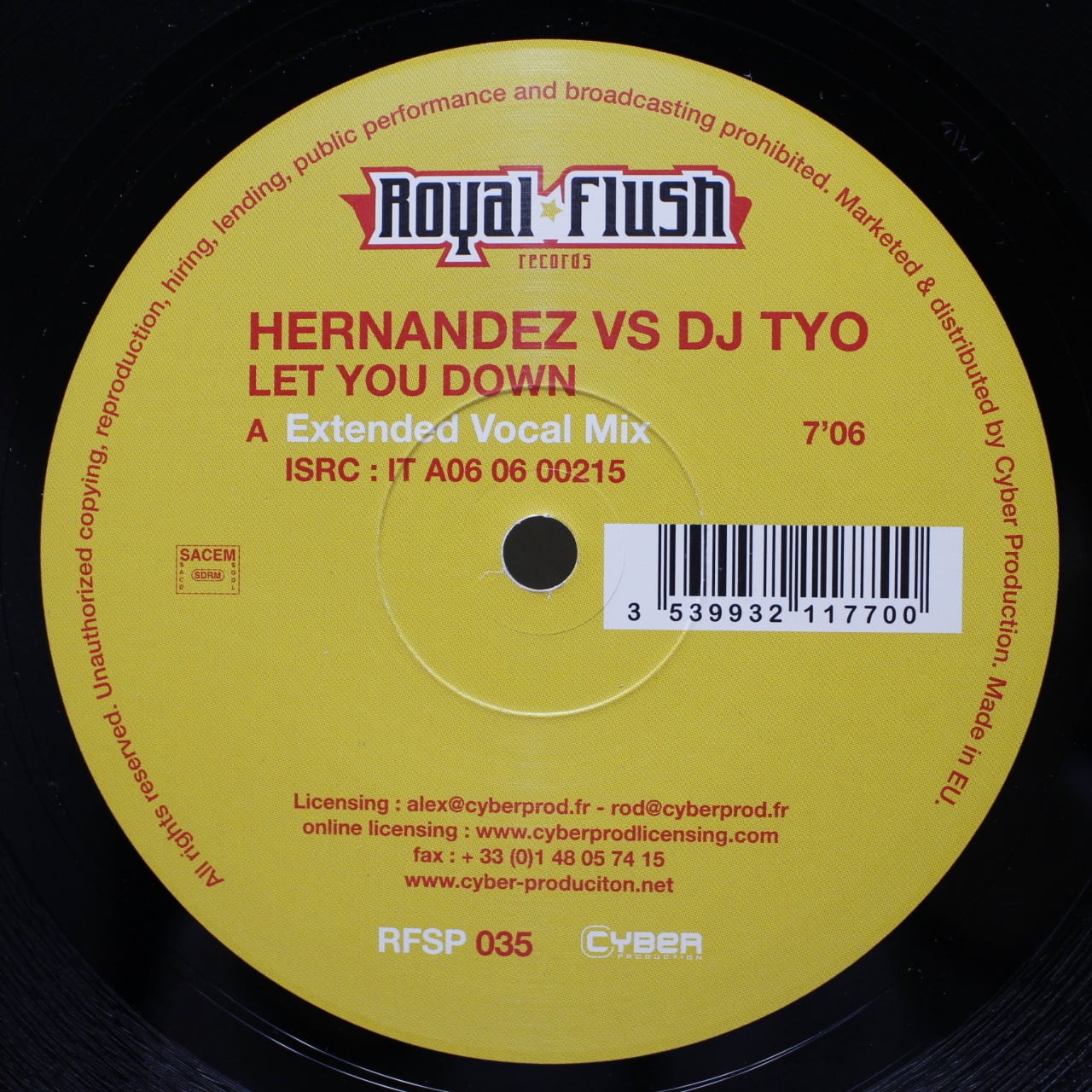 Hernandez vs. DJ Tyo / Let You Down [RFSP 035] - 画像1