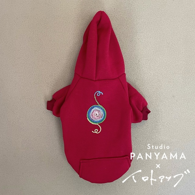 手縫い刺繍ドッグパーカー　＜星雲＞サイズM