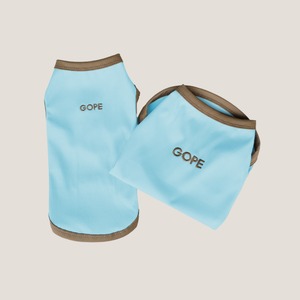 【予約】[ GOPE ] Coolever Dog Sleeveless｜Brown × Light Cyan