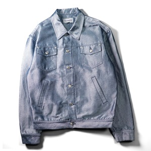 Vintage silver coating denim tracker jacket