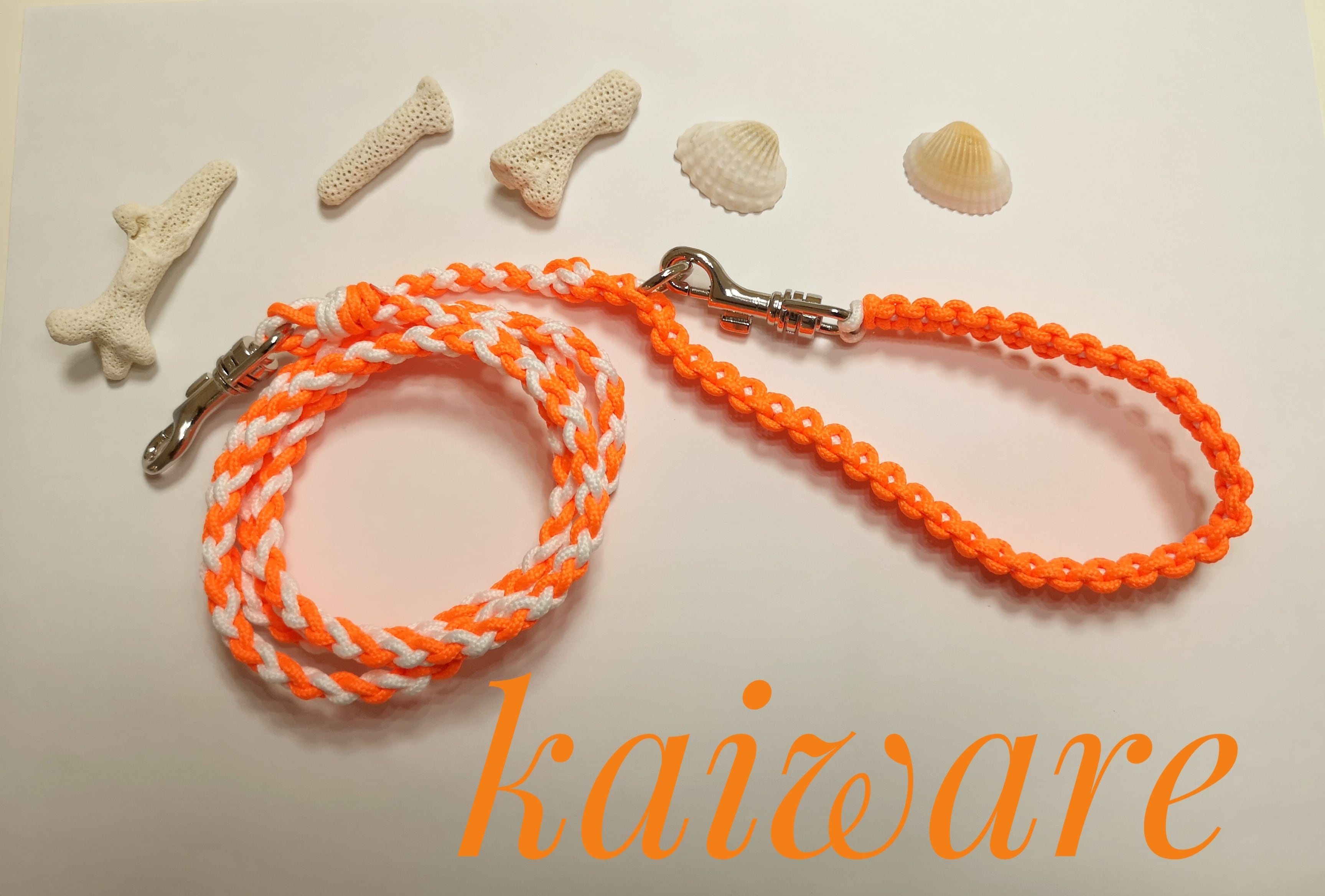 パラコードリード 大型犬 中型犬 ダブルハート編みリード | 首輪職人