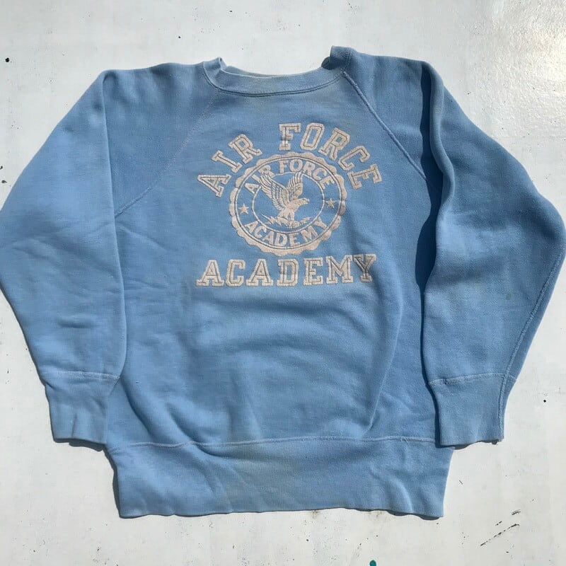 60's U.S.AIR FORCE ACADEMY フロッキープリント スウェット 