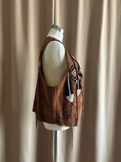 native design vintage real suede vest-4511-1