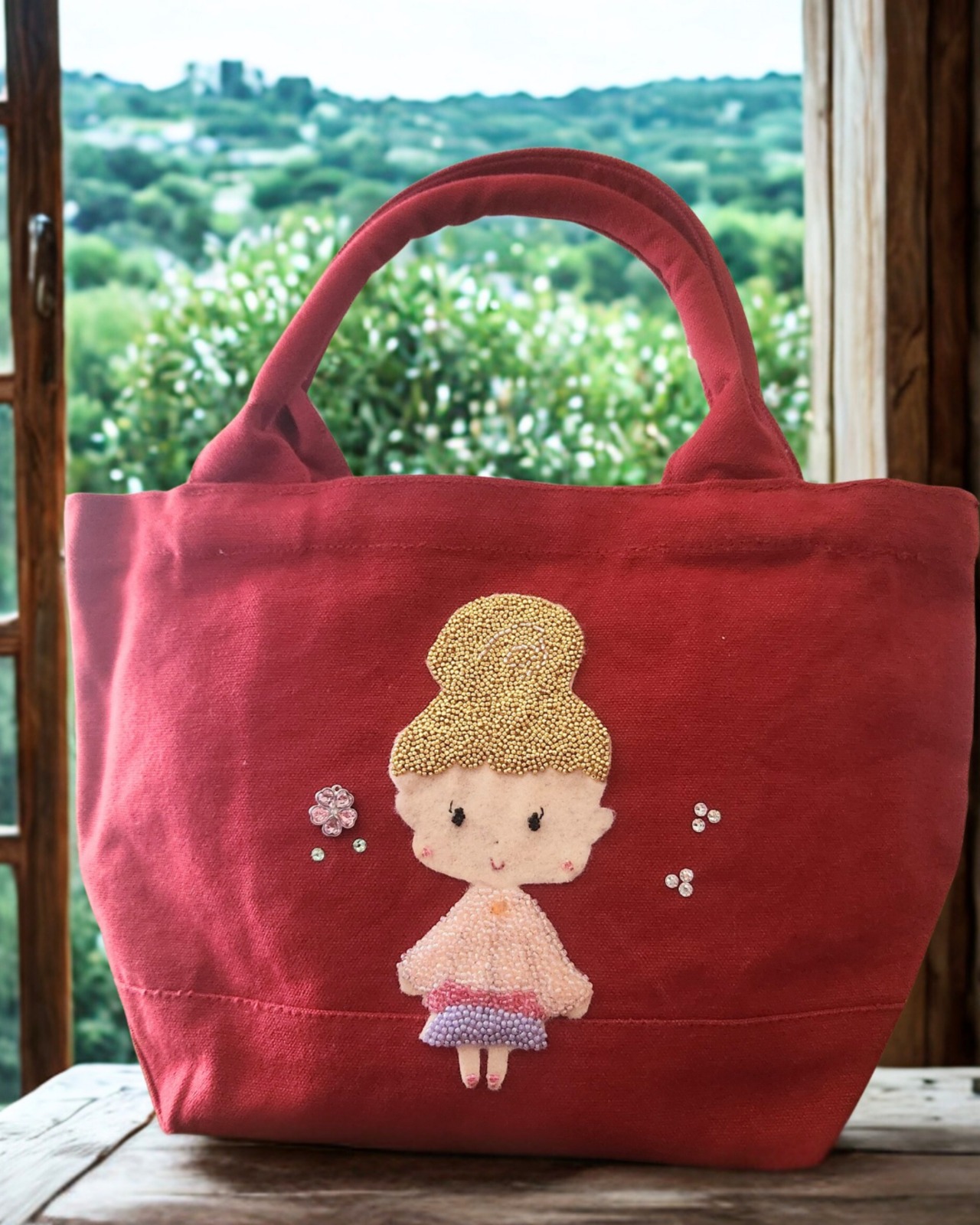 ♡ビーズ刺繍トートバッグ♡ スプリング・ベリー - 2