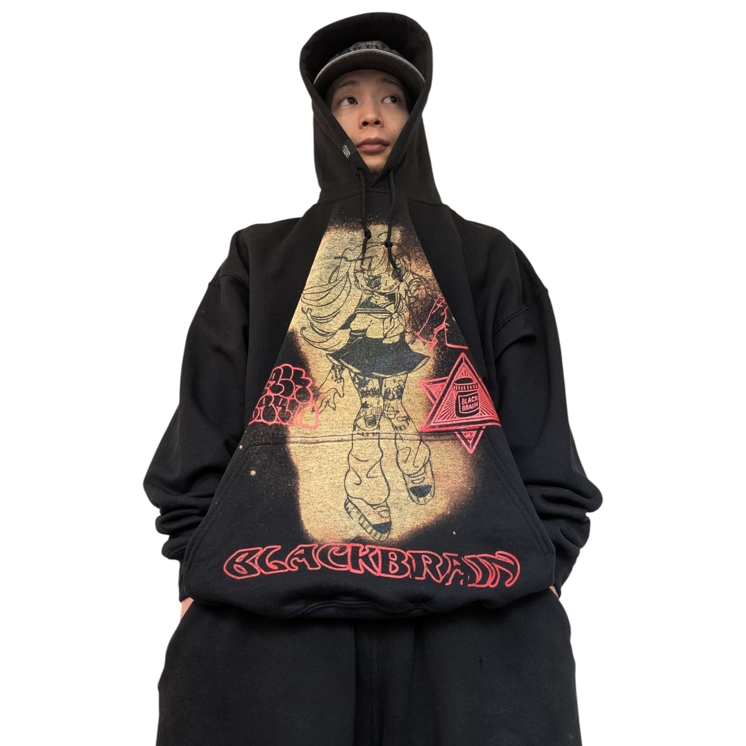 Brain Girl Warm Hoodie | BLACK BRAIN