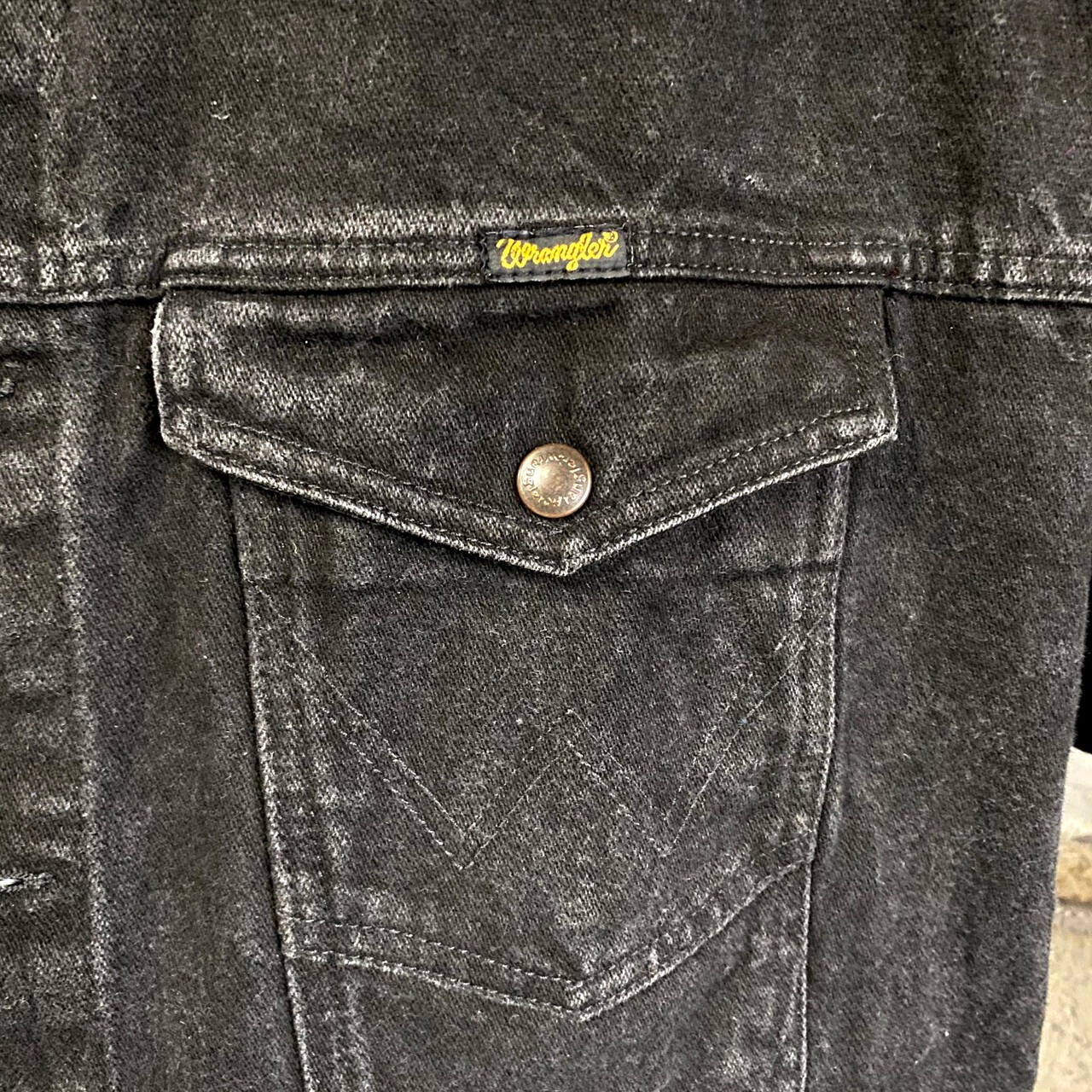 Wrangler ラングラー ブラックデニムジャケット メンズXXL 古着 G 