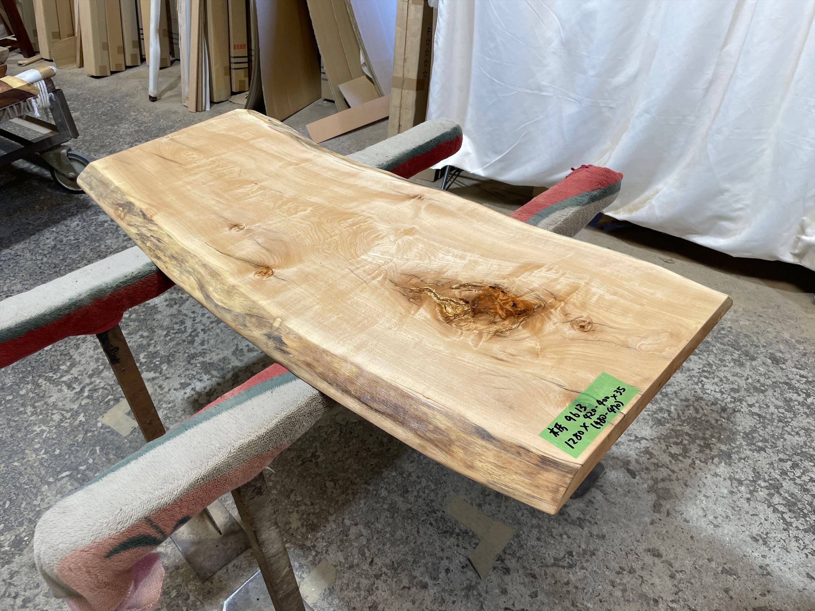トチ9613 トチの木 一枚板無垢 乾燥材 1280x420-400x35mm テーブル 棚 テレビ台 カウンター センターテーブル 窓台 橡 栃