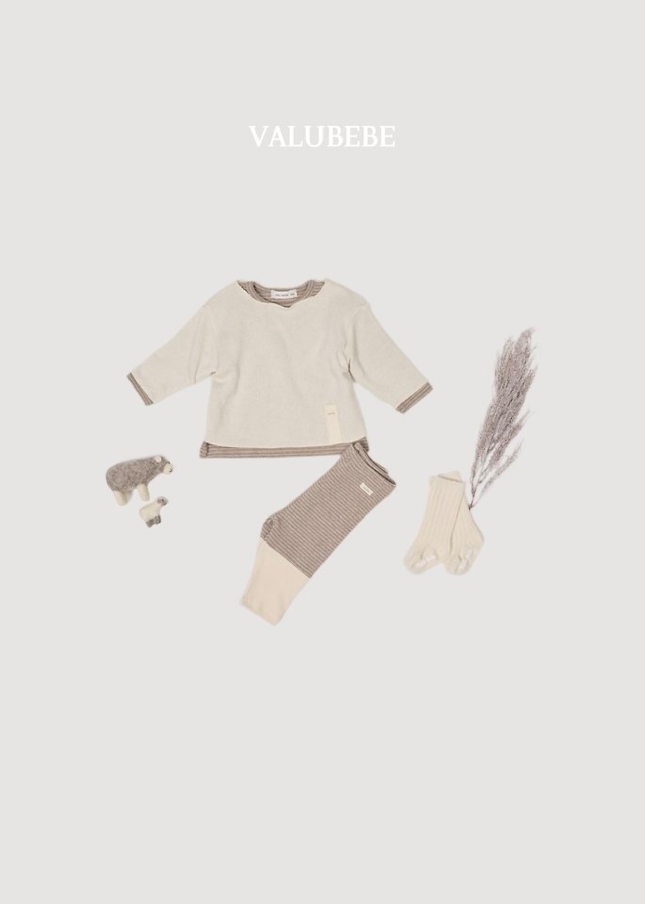 韓国子供服 / 26Autumn / 〖取寄〗valubebe / ウエハース 配色レギンス / ベビー服 / キッズ服 *6M~S*
