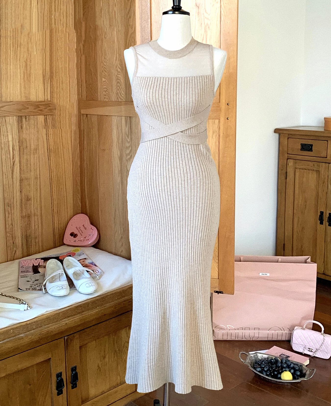 set】4WAYシアードッキングワンピースセット N3462 | nanastyle