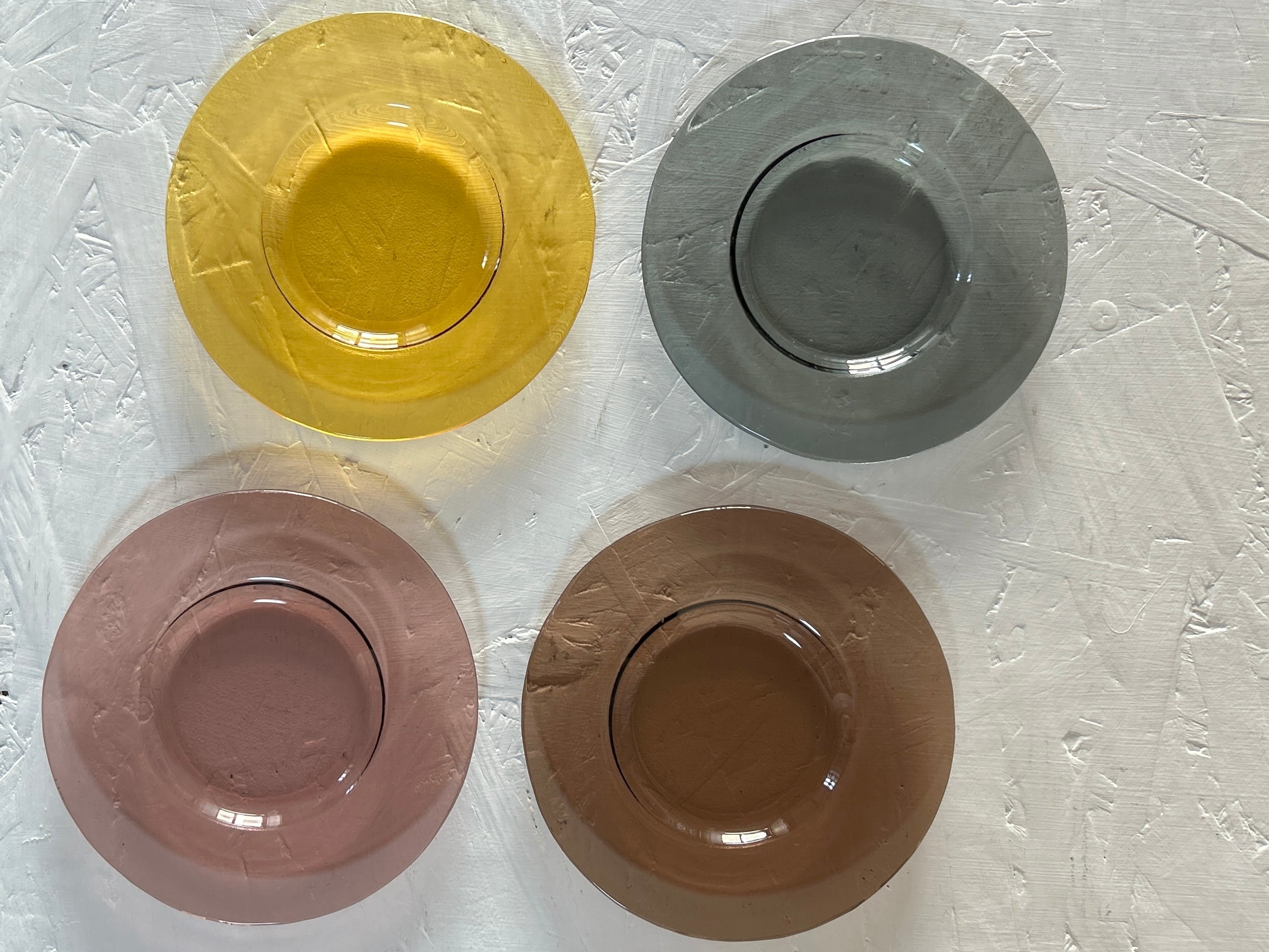 ETRAK GLASS LINE GLASS OVAL PLATE2枚セット etrak glass