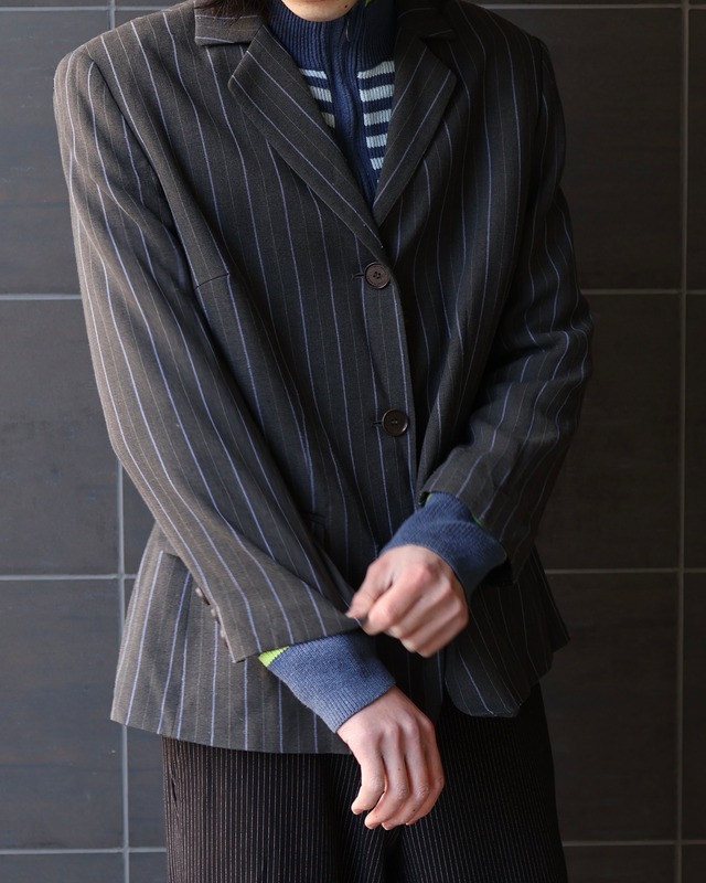 3b striped single tailored jacket