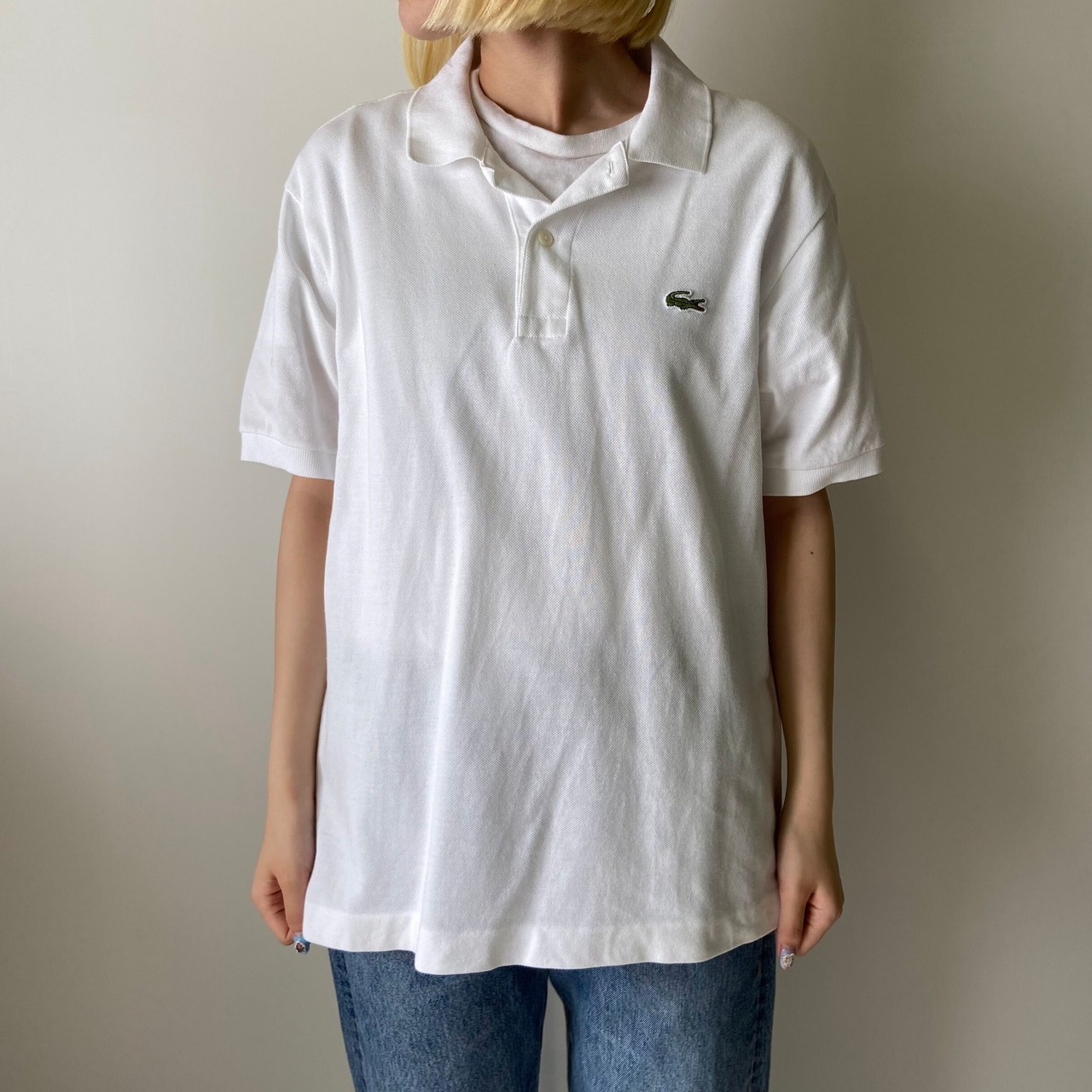 LACOSTE フレンチラコステ 鹿の子 ポロシャツ メンズL相当 古着 ワン 