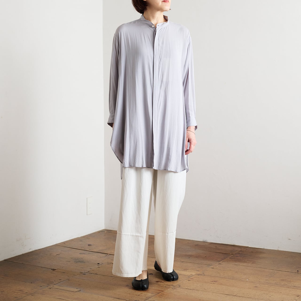 suzuki takayuki スズキタカユキ gathered pants Ⅰ off white | les