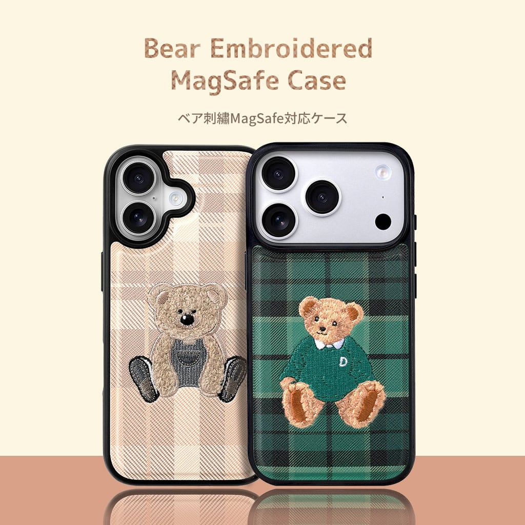 国内正規品 Design Skin iPhone 17 iPhone 17Pro テディベア 刺繡