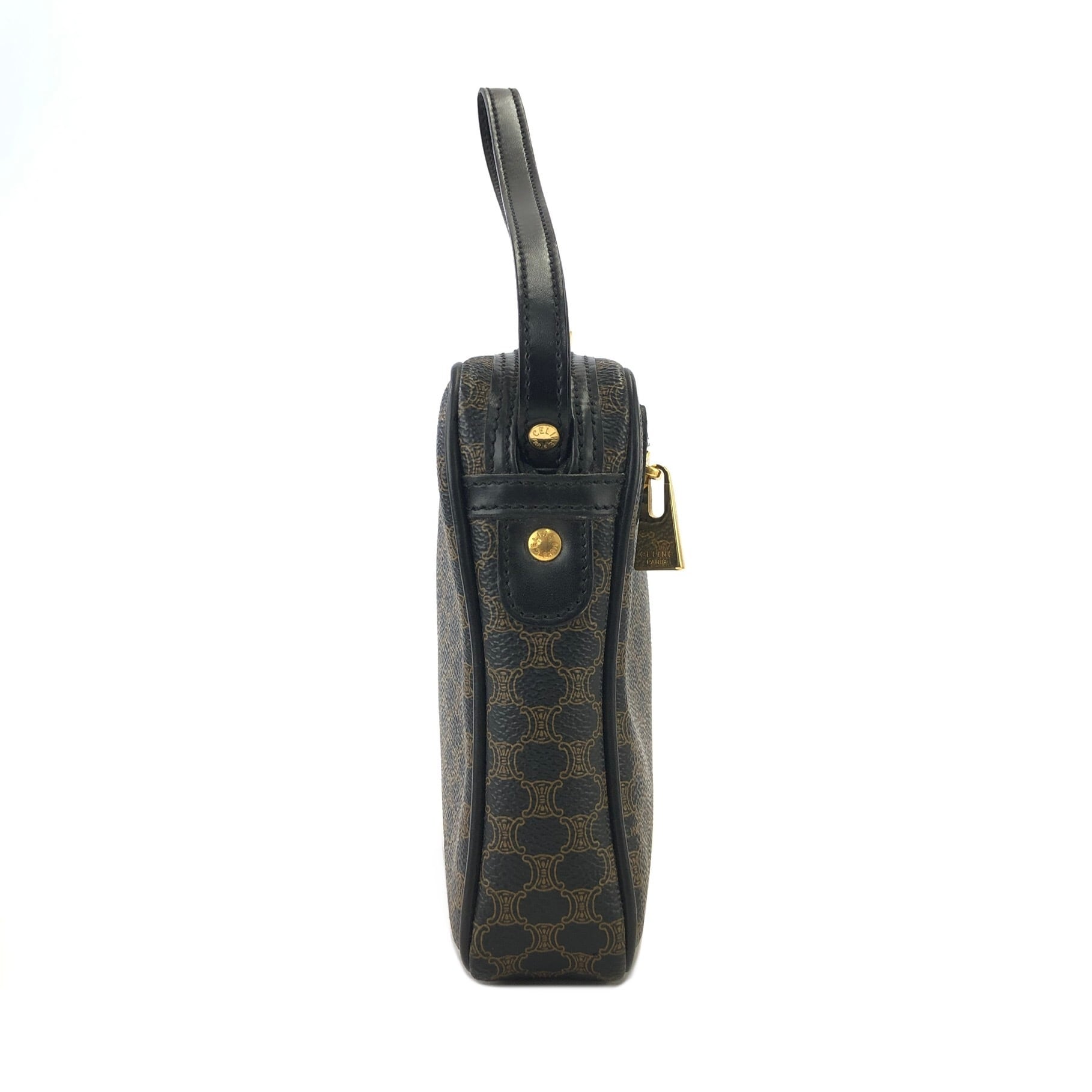 CELINE セリーヌ マカダム PVC レザー クラッチバッグ ブラック CELINE セリーヌ マカダム PVC レザー クラッチバッグ ブラック