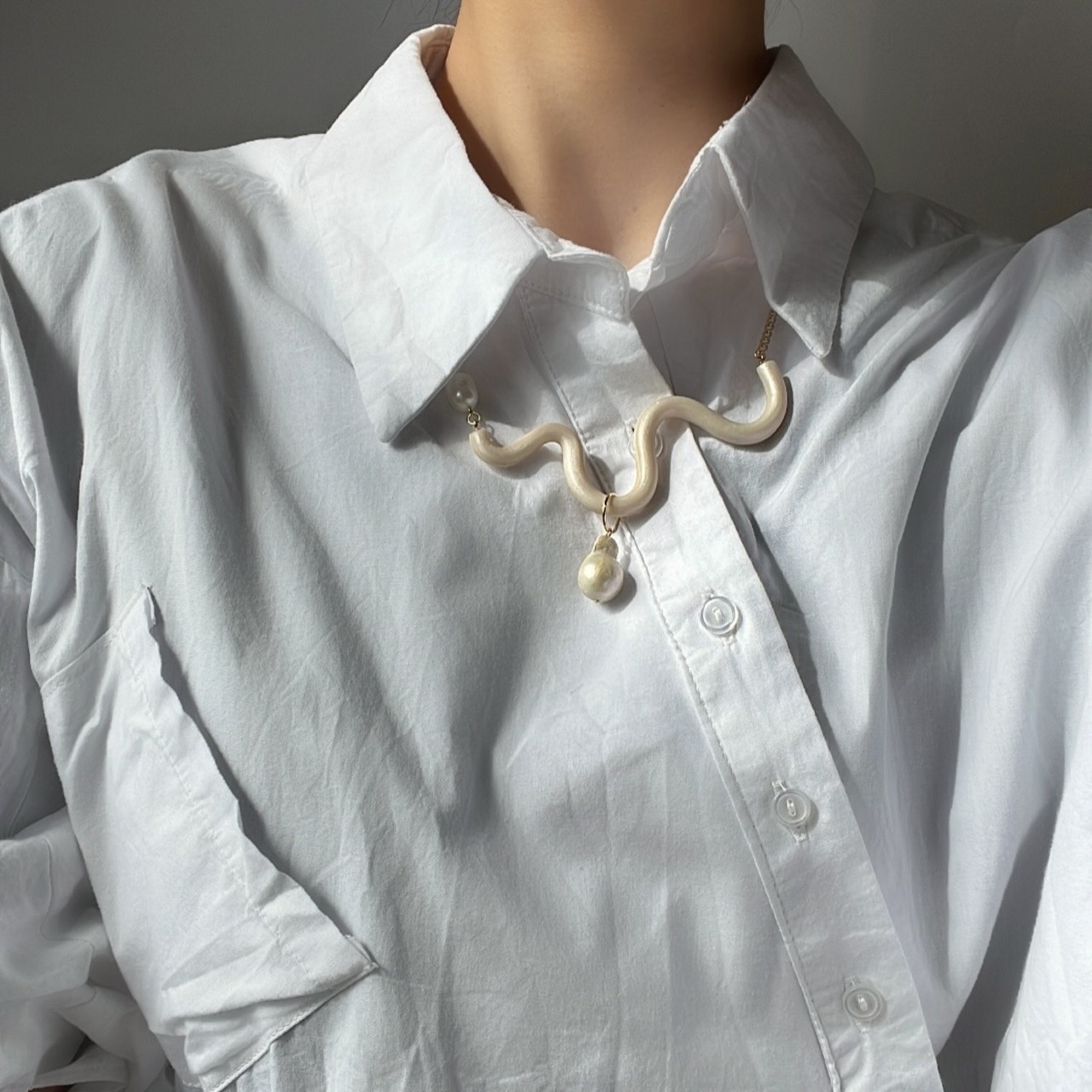 ポリマークレイ ウェーブネックレス［GSN088］