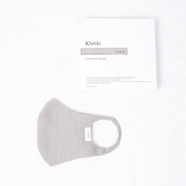 Knitted Mask 2pcs Set / KMK / Mercerized Long Staple Cotton / #Pale Gray