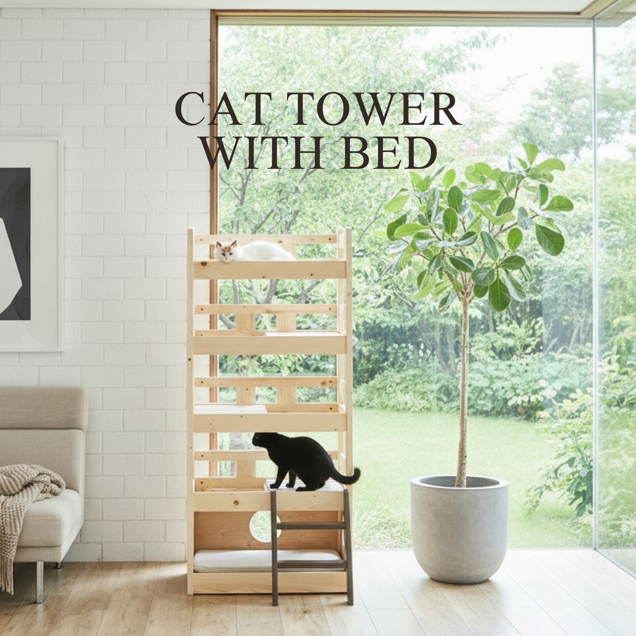 CAT TOWER WITH BED
