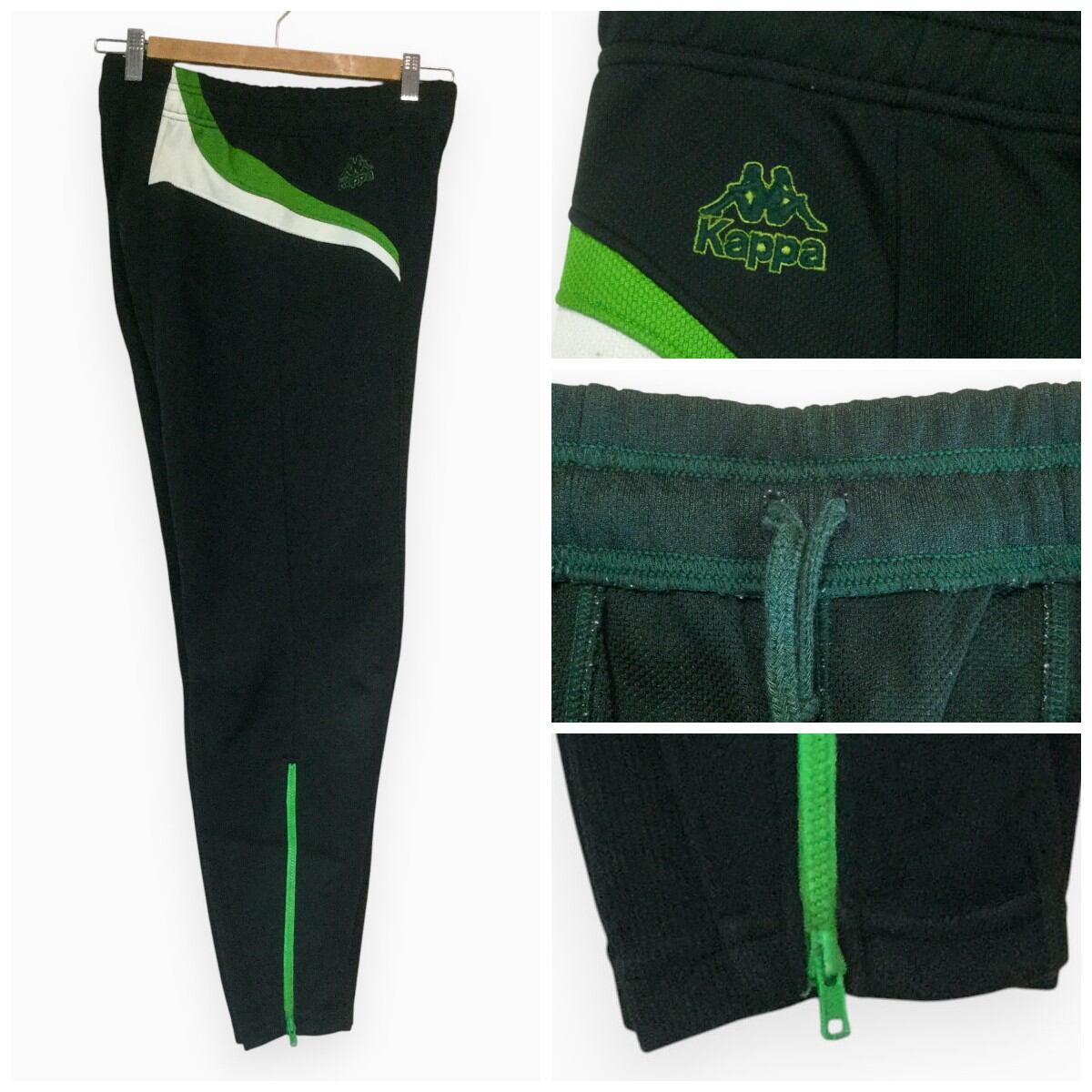 カッパ ジャージセットアップ】 90s 美品 レトロ 日本製 M 黒 緑 白