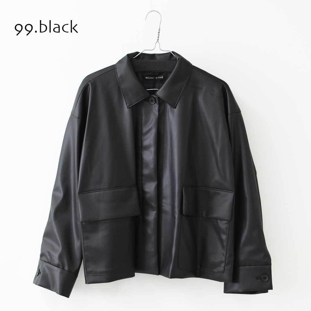 mizuiro ind [ミズイロ インド] synthetic leather shirt JK [3-270069