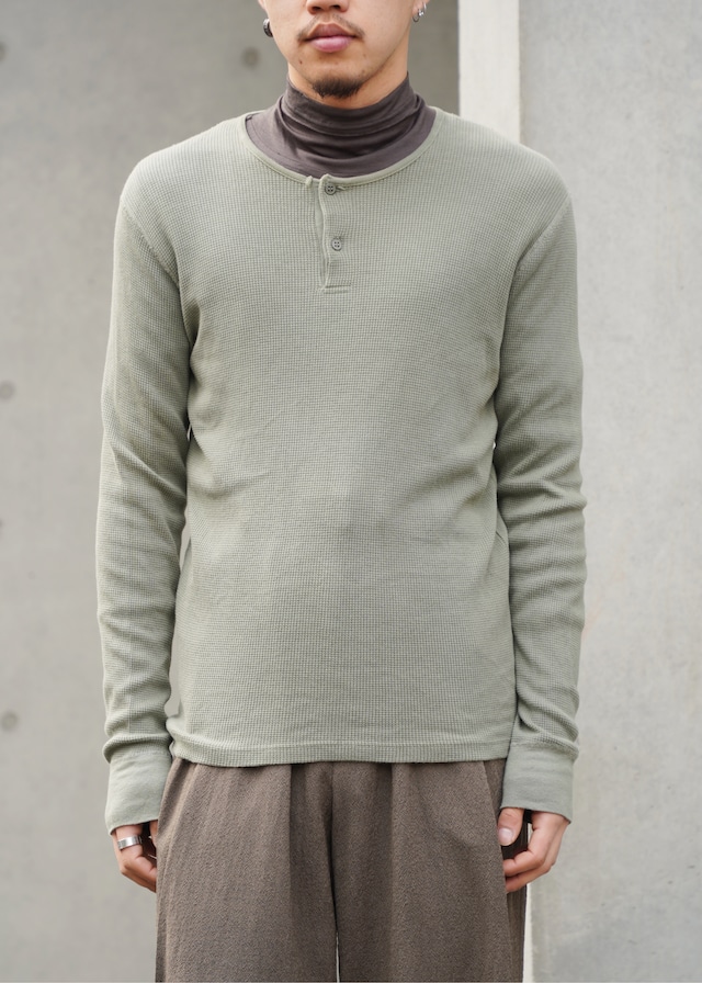 90's agnes b. homme cotton henry neck cut-saw