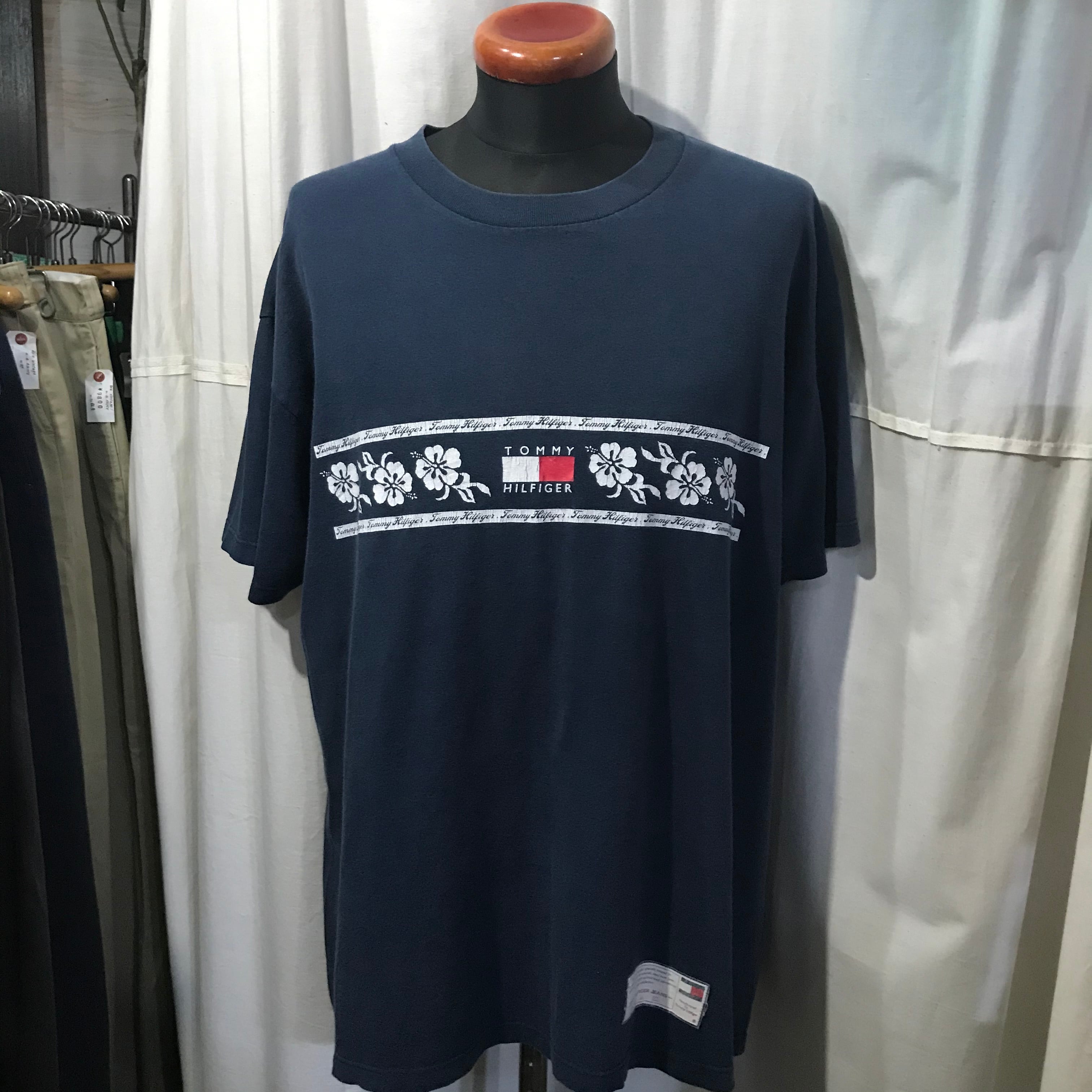 USA製 90's old Tommy Hilfiger トミーヒルフィガー 半袖Tシャツ メンズXL程度