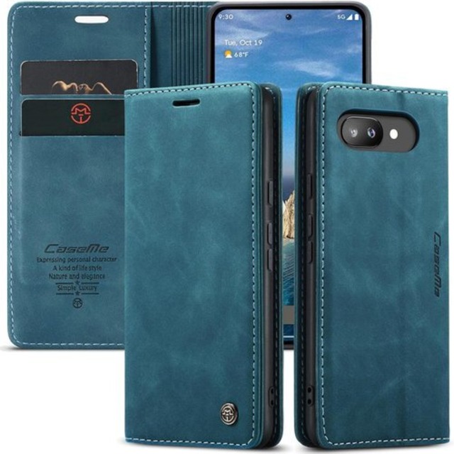 Pixel 9a ケース 手帳型 Google ピクセル 9a 用 カバー OURJOY スマホケース 財布型 カード収納 横開き レザー TPU 耐衝撃 携帯カバー 横置き機能 マグネット式 おしゃれ・グリーン 3129