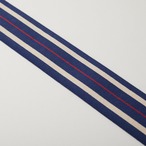 23-012-1m-ウエストマーク織りゴム-平ゴム-ネイビー×ベージュ（１mカット商品）
