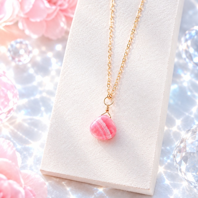 ☆高品質インカローズ・ロードクロサイトAAA★一粒ペンダント☆