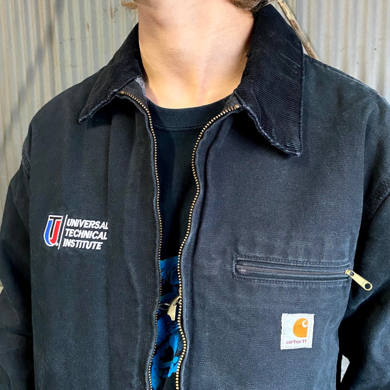 ☘️carhartt☘️カーハート　デトロイトジャケット　企業ロゴ　L~XL  黒7