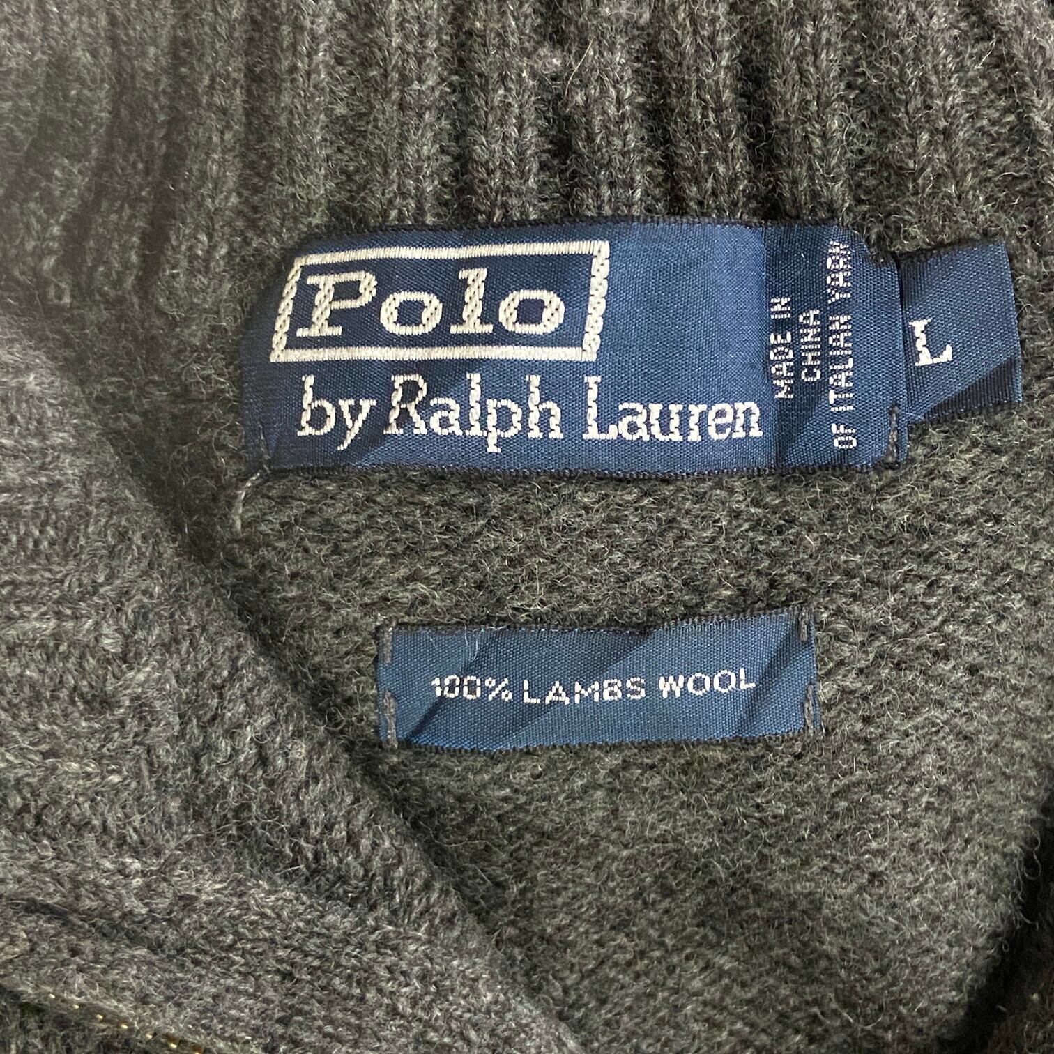 ポロバイラルフローレン ハーフジップ 無地 ラムズウール ニット