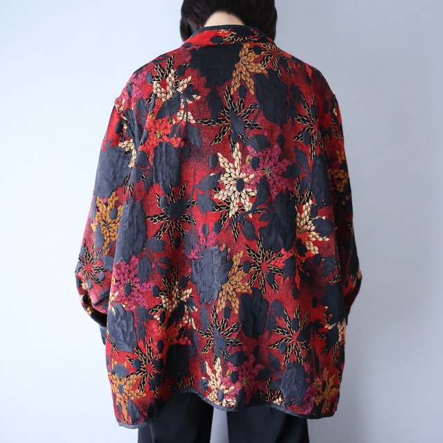 "reversible" over silhouette flower pattern special jacket