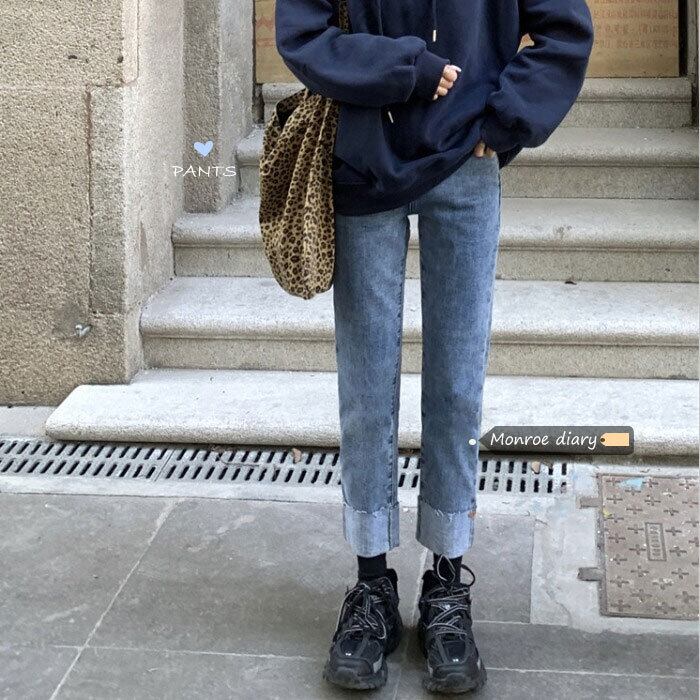 ウェストジーンズ レディーススプリングルーズパンツ 春物 モンロー40279128679