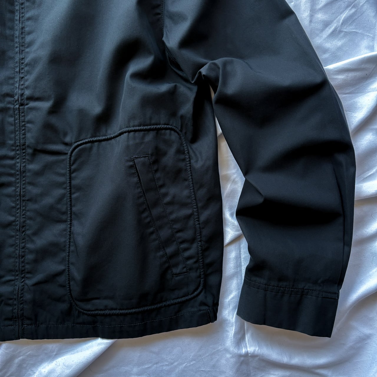 NICOLE FARHI Black Cotton Harrington Jacket | jose
