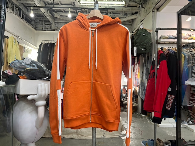 HERMES H MOTIF FULLZIP SWEAT HOODIE ORANGE SMALL 65160